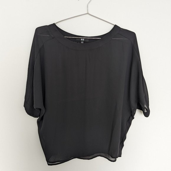 Uniqlo Sheer Top, Black, Women's S - Picture 1 of 4
